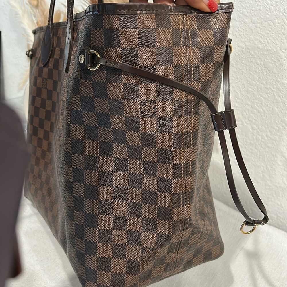 Louis Vuitton Neverful MM N51106 tote Bag GI0142 Ebenu+ COA - Picture 6 of 17